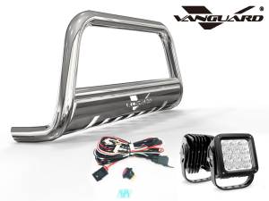 Vanguard Off-Road - Vanguard Off-Road Stainless Steel Bull Bar 4.5in Cube LED Kit VGUBG-0454SS-4LED