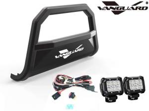 Vanguard Off-Road - Vanguard Off-Road Black Powdercoat Optimus Wide Bull Bar 2.5in Cube LED Kit VGUBG-1890-1190BK-LED