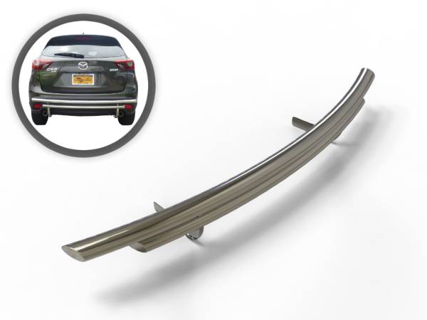 Vanguard Off-Road - VANGUARD VGRBG-1018-1274SS Stainless Steel Double Layer Rear Bumper Guard | Compatible with 15-24 Ford Edge Excludes Titanium models/ 13-24 Mazda CX-5