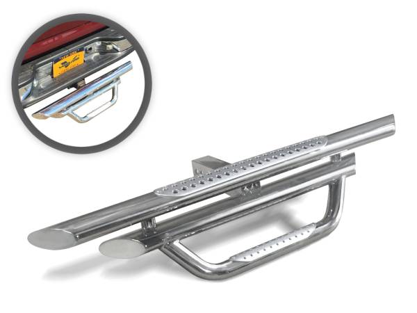 Vanguard Off-Road - VANGUARD VGPDB-1230SS VGPDB-1230SS Universal Fit for 2 inch Hitch Receivers Trailer Hitch Bumper Stainless Steel Double Layer Hitch Step