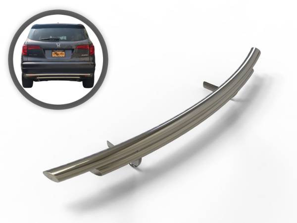 Vanguard Off-Road - VANGUARD VGRBG-0752-1191SS Stainless Steel Double Layer Rear Bumper Guard | Compatible with 16-19 Honda Pilot