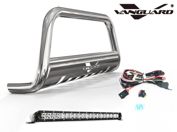 Vanguard Off-Road - Vanguard Stainless Steel Bull Bar 20in LED Kit | Compatible with 11-22 Dodge Durango Excludes SRT models/ 11-22 Jeep Grand Cherokee