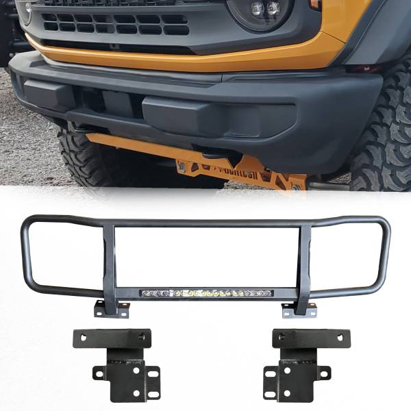 Vanguard Off-Road - Vanguard Off-Road Black Powdercoat Brush Guard VGFRG-2382-2410BK-LED