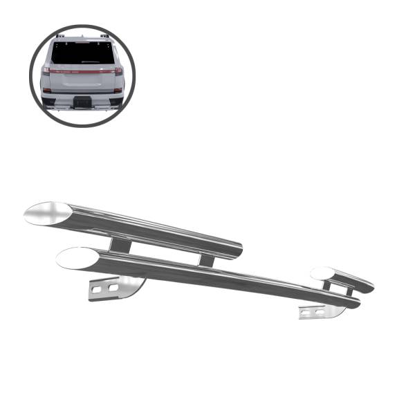 Vanguard Off-Road - Vanguard Off-Road Stainless Steel Double Layer Rear Bumper Guard VGRBG-BEFI-BECGSS