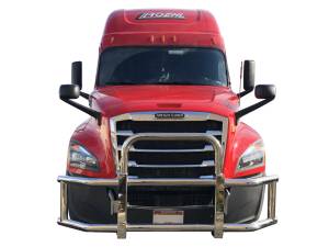 Front Guards - Brush Guards - Vanguard Off-Road - VANGUARD VGDG-10001-10005SS Polished Chrome Deer Guard | Compatible with 18-22 Freightliner Cascadia