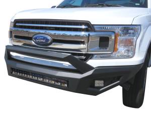 Heavy Duty Bumpers and Grilles - Front Bumpers - Vanguard Off-Road - VANGUARD VGHDB-2217-2218BK Black HD Bumper with Hoop | Compatible with 18-20 Ford F-150 Excluding 2020+ Diesel Models; Acc Bracket kit Separate