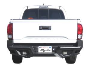 Heavy Duty Bumpers and Grilles - Rear Bumpers - Vanguard Off-Road - VANGUARD VGHDB-2228BK Black HD Bumper | Compatible with 16-23 Toyota Tacoma Excluding Vehicles with Blind spot and Rear Cross Traffic Alert Systems