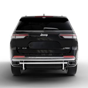 Rear Guards - Rear Bumper Guards - Vanguard Off-Road - Vanguard Stainless Steel Double Layer Rear Bumper Guard compatible with 21-22 Jeep Grand Cherokee L / 22-23 Jeep Grand Cherokee